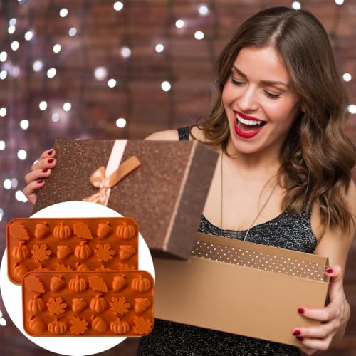2PCS Fall Silicone Molds Thanksgiving Chocolate Mold (2 Count)