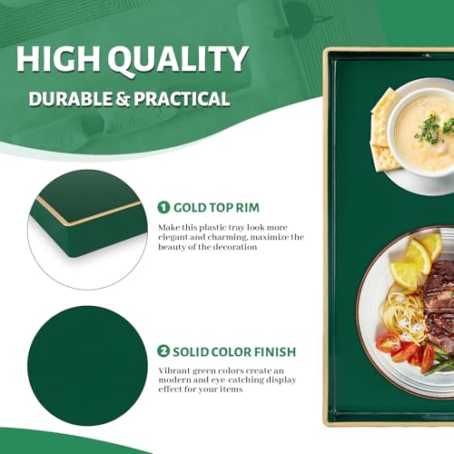Dark Green Decorative Tray for Ottoman