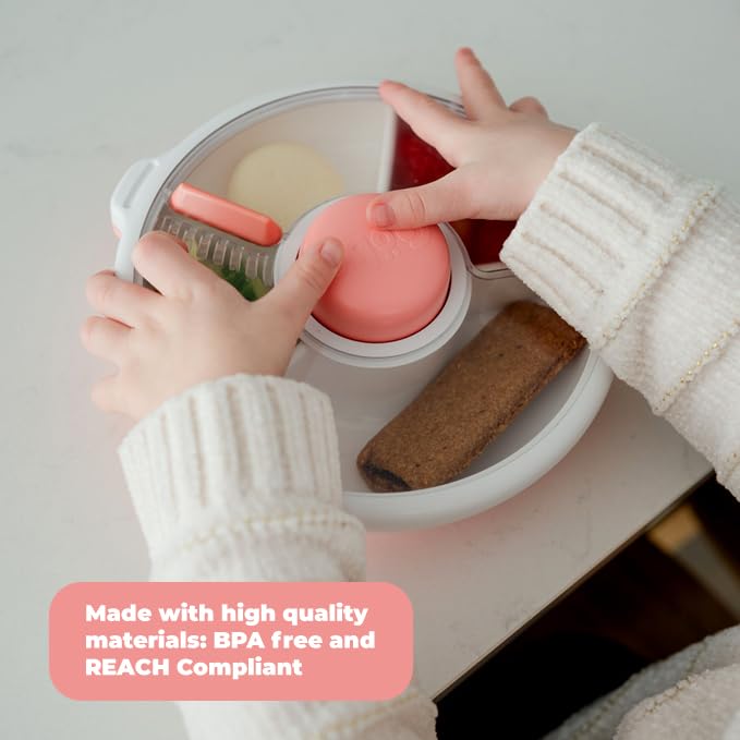 Kids Small Snack Spinner Slide Bundle with Hand Strap and Sticker Sheet