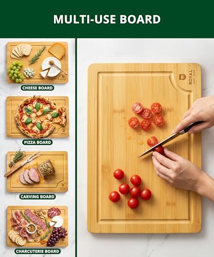 Wooden Cutting Boards for Kitchen Meal Prep & Serving