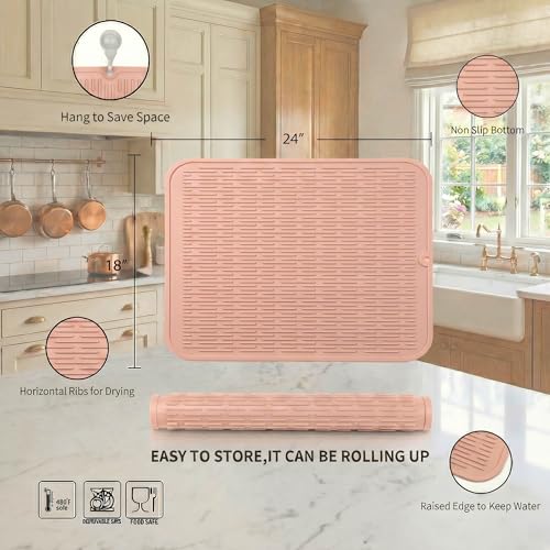 Silicone Dish Drying Mat for Multiple Usage