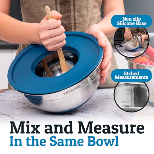 6pc Stainless Steel Mixing Bowls with Lids Set (6 Count)