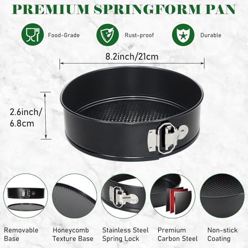 8 Inch Non stick Springform Pan with 50 Pcs Parchment Paper Cheesecake Pan with Removable Bottom Baking Mold Round Leakproof
