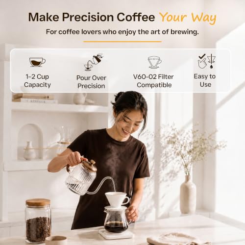 Ceramic Pour Over Coffee Dripper V02 Manual Brewer White