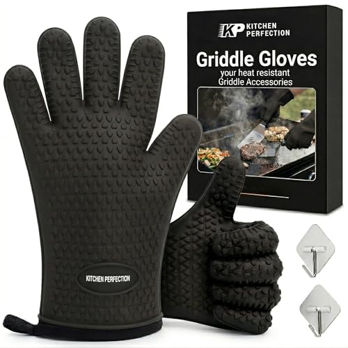 Silicone Griddle Grill Gloves Heat Resistant Oven Mitts