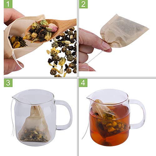Eco Fil Disposable Tea Filter Bags for Loose Tea (100 Count)