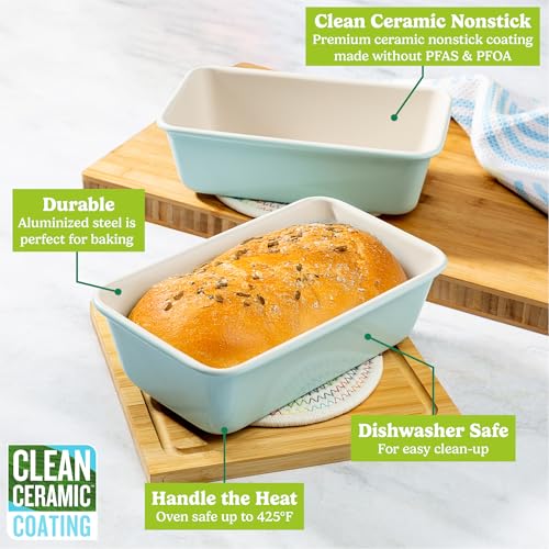 Clean Ceramic Loaf Pan Set (2 Count)