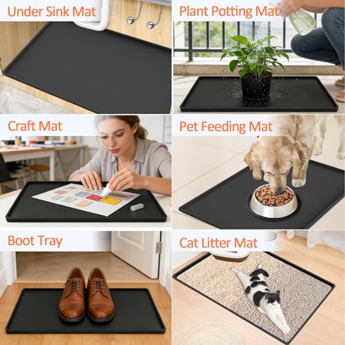 Silicone Coffee Maker Mat with Lip for Countertops