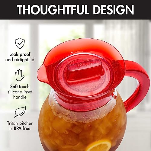 The Big Iced Tea Maker Tritan Plastic Infusion Beverage Pitcher with Leak Proof