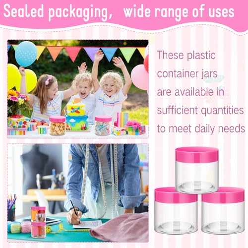 4 Pcs Plastic Jars Wide Mouth with Lids (4 Count)