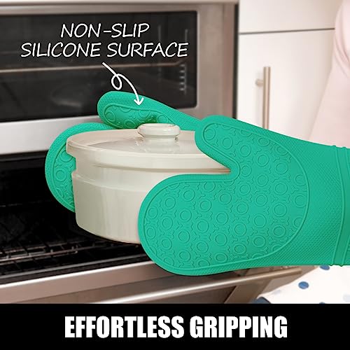 Silicone Oven Mitts and Pot Holders Sets