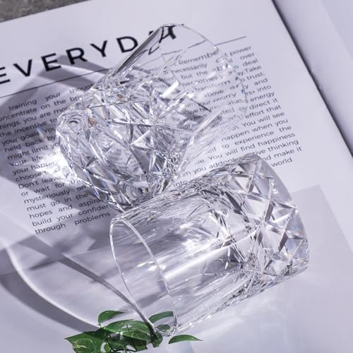 Crystal Whiskey Glasses Set of 2 Handcrafted Old Fashioned Glasses (2 Count)