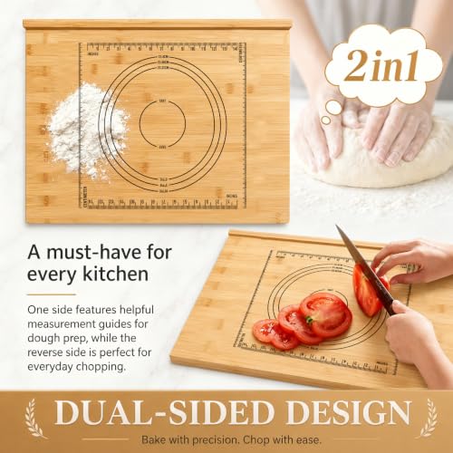 Extra Large Wooden Pastry Board 24 x 22.8 Inch Dough Rolling Board