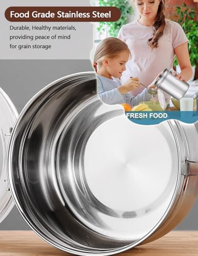 Stainless Steel Food Container with Clear Lids Airtight Container Stackable Small Canisters Kitchen Pantry Storage for Cereal
