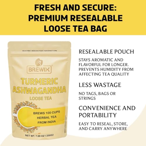 Turmeric Ashwagandha Herbal Tea Loose Leaf (7.05 Ounce)