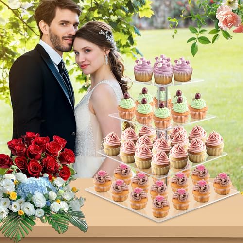 4 Tier Acrylic Cupcake Stand (4 Holders)