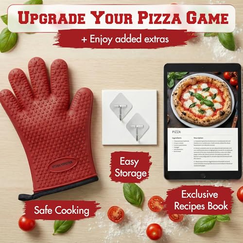 XL Silicone Pizza Oven Gloves Heat Resistant Oven Mitts