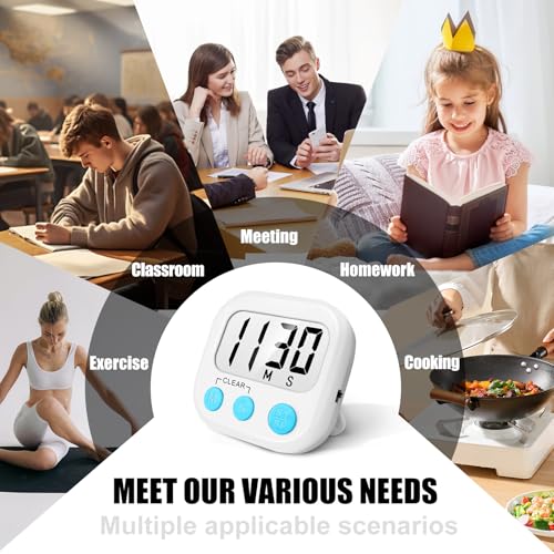 Digital Kitchen Timers for Cooking (6 Count)