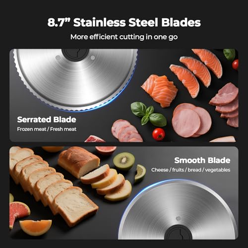 Meat Slicer Two 8.7” Stainless Steel Blades