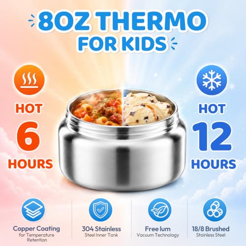 Bento Lunch Box for Kids with 8oz Soup Thermo&Lunch Bag