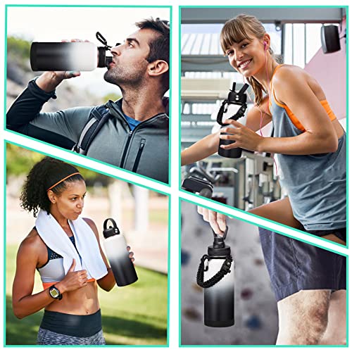 32OZ Water Bottle with Straw & Strap (9 Count)
