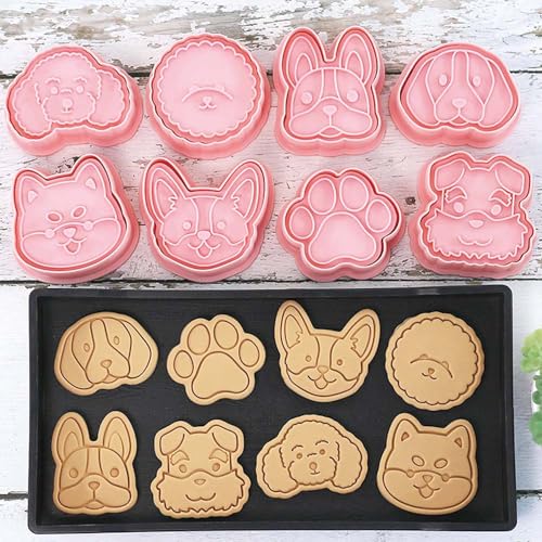 8 Dog Cookie Cutters Set