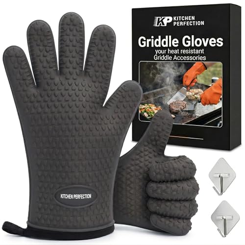 Silicone Griddle Grill Gloves Heat Resistant Oven Mitts