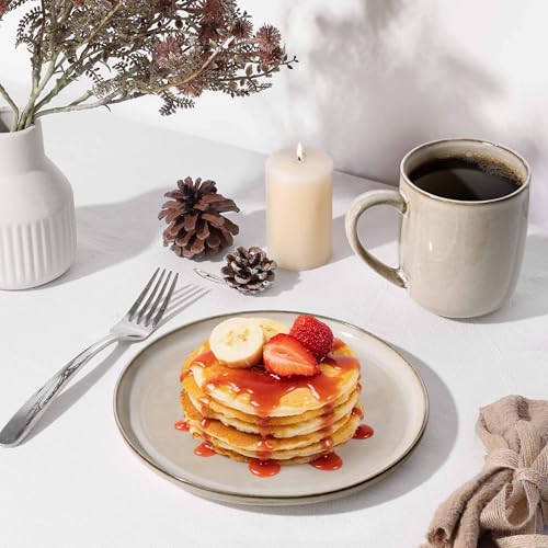 Ceramic 7.9 Inch Dinner Dessert Plates Set of 6 (6 Count)
