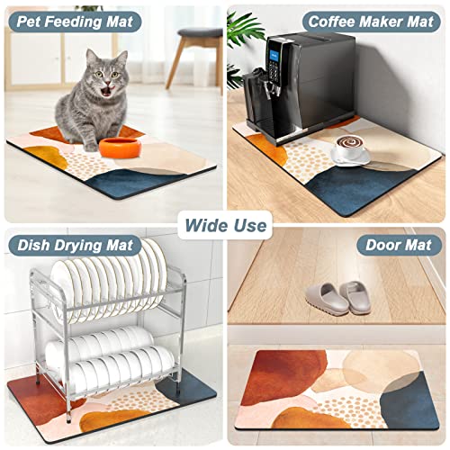 Coffee Mat 16" x 24" Cute Boho Theme Coffee Bar Mats for Espresso Machine Station Accessories and Organizer