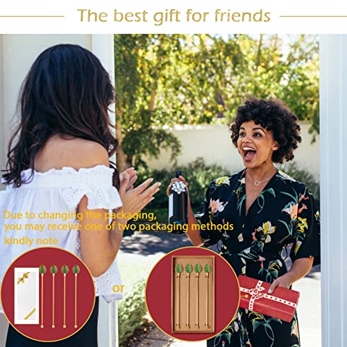 Palm leaf Drink Stirrer Sticks Stainless Steel Coffee Beverage Stirrers