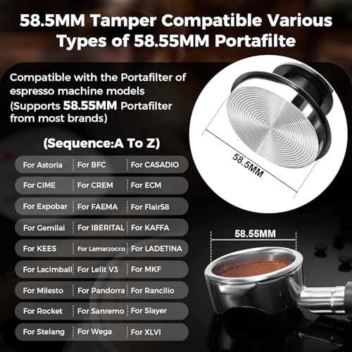 58MM Espresso Tamper Kit Black 6 IN 1 (16 Ounce)