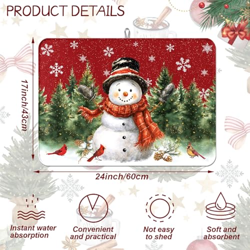 Christmas Snowman Dish Drying Mat