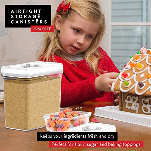 Large Airtight Food Storage Containers with White Lids (4 Count)