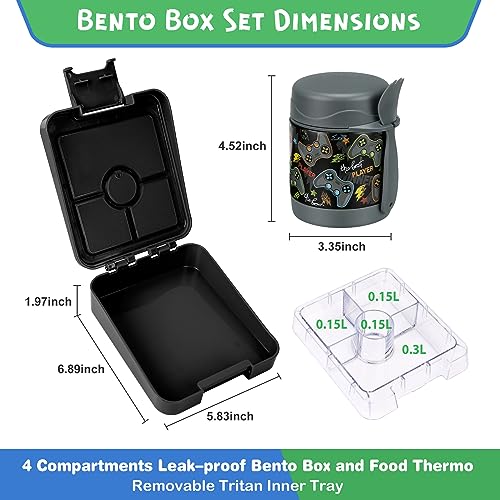 Bento Lunch Box Set With 10oz Soup Thermo