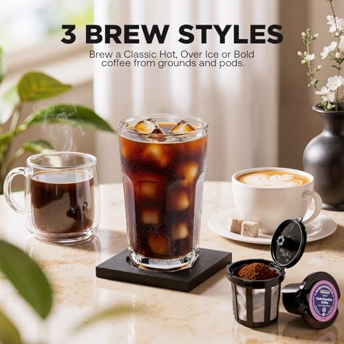 Single Serve Coffee Maker Hot and Iced with Bold Brew