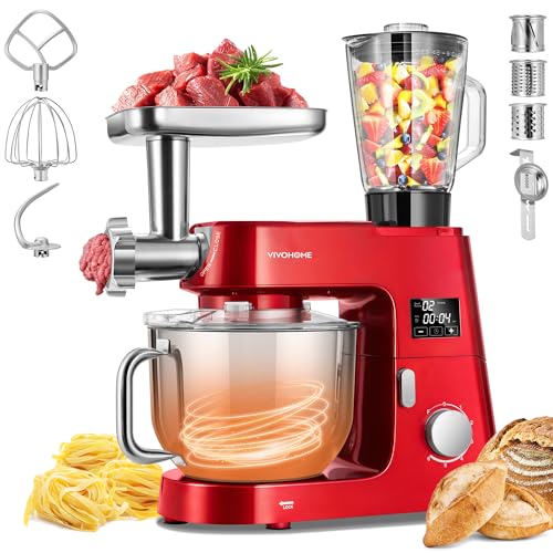 9-in-1 Stand Mixer with Fermentation & Timer, 7.5-Quart, Red