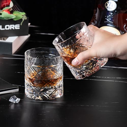 Crystal Whiskey Glasses Set of 2 Old Fashioned Glasses Hand Blown (2 Count)