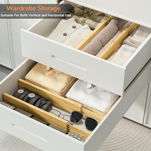 Bamboo Expandable Drawer Dividers (4 Count)