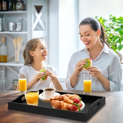Bamboo Food Serving Tray with Handles