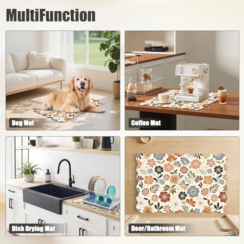Scalloped Dish Drying Mats for Kitchen Counter