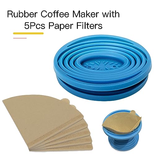 Collapsible Coffee Dripper Filter Reusable with 5 Paper Filters