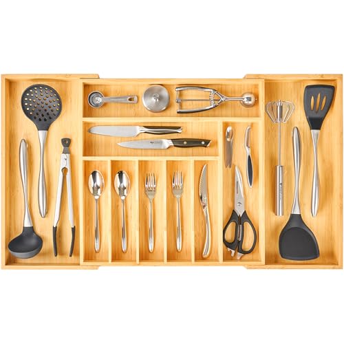 Extra Large Expandable Kitchen Siverware Utensils Drawer Organizer