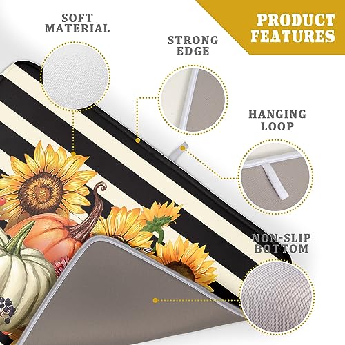 Sunflower Pumpkin Dish Drying Mat for Kitchen Counter