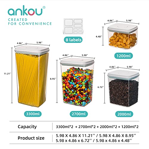 Food Storage Containers Pop Airtight Food Storage Containers with Lids for Kitchen Pantry Organizing Cereal Snack Flour Sugar Coffee Spaghetti Stackable (13.5256 Fl Oz)