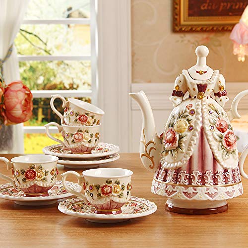 Utility Porcelain Tea Sets Tea Sets for Adults Bone China Tea Cup and Saucer British Royal Coffee Sets for Afternoon Wedding Gifts Teapots