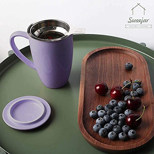 Sweejar Porcelain Tea Infuser Mug with Lid