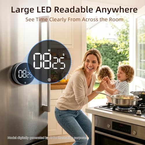 Digital Magnetic Kitchen Timer & Stopwatch with LED Display