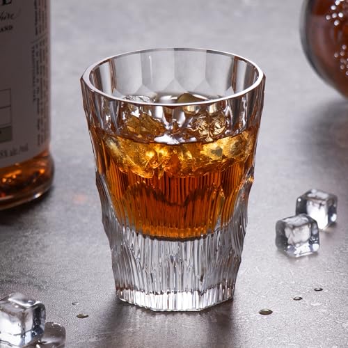 Crystal Whiskey Glasses Set of 2 Handcrafted Old Fashioned Glasses (2 Count)