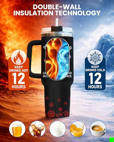 Dad Dungeon Daddy DND 40 oz Tumbler with Handle