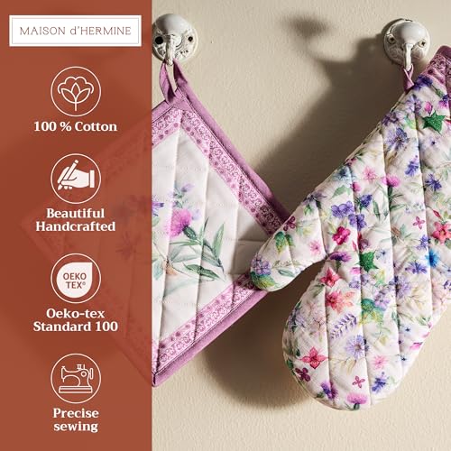100% Cotton Oven Mitt & Pot Holder Set (2 Count)